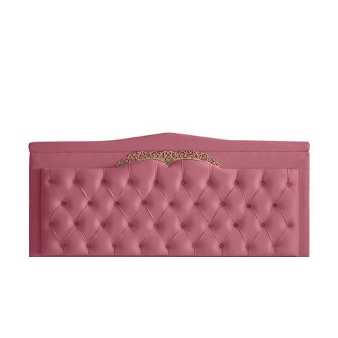 Cabeceira de Cama Box Painel Helena King 195 Cm Retro Capitonê Botão Encapados Suede Rosa Bebê Eli M