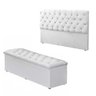 Kit Baú Recamier + Cabeceira Box Shop King Corino Branco - 1