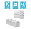 Ver imagem 4 de Kit Baú Recamier + Cabeceira Box Shop King Corino Branco
