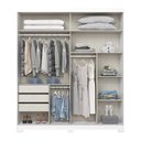 Ver imagem 4 de Guarda Roupa Verg 2 Portas de Correr com Espelho Gavetas MDP Branco Móveis Henn 200cm