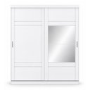 Ver imagem 2 de Guarda Roupa Verg 2 Portas de Correr com Espelho Gavetas MDP Branco Móveis Henn 200cm