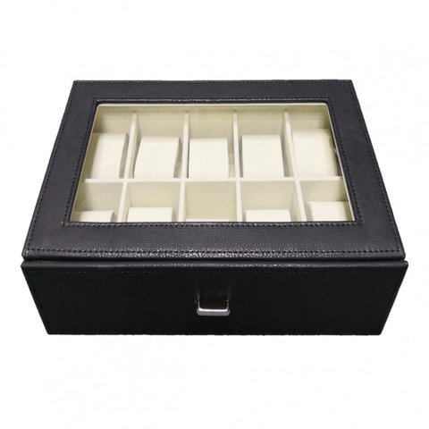 PORTA JOIA DE COURO PRETO BTC Decor