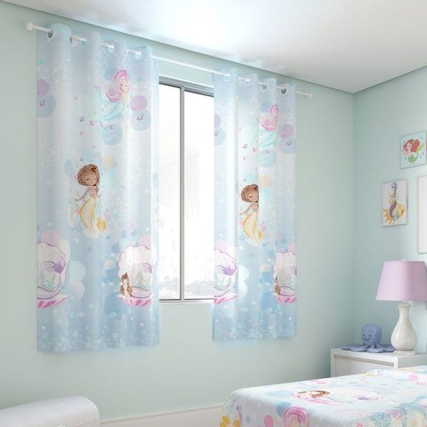 Cortina Infantil - Sereias - 2,80M x 1,80M - para Varão - Santista