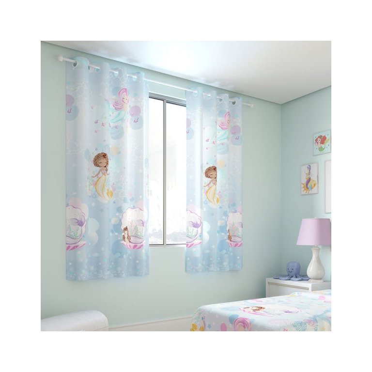 Cortina Infantil - Sereias - 2,80M x 1,80M - para Varão - Santista