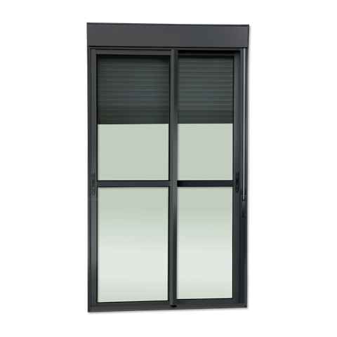 Porta Correr Integ.2F.Móveis 220 x 200 Elite c/Fecho Autom V.Liso Preto Brimak