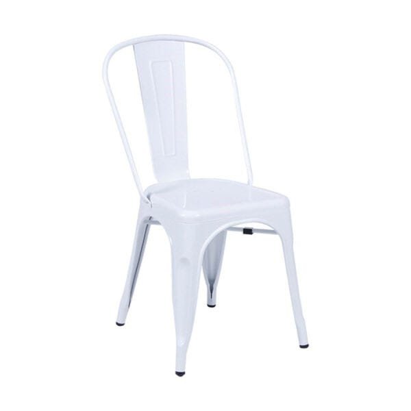 Cadeira Cairo em Aço sem Braços com Pintura Epóxi Branca - 1