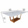Sala de Jantar Olivia (base+tampo) 2,20x1,10, com 8 Cadeiras Olivia Verniz Nogueira, Corino Branco - - 3