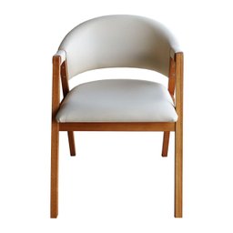 Sala de Jantar Olivia (base+tampo) 2,20x1,10, com 8 Cadeiras Olivia Verniz Nogueira, Corino Branco - - 5
