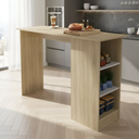 Ver imagem 1 de Bancada Gourmet Americana para Cozinha Ravenna 136cm Estrutura Moderna Multiuso - Dourada/Fumê