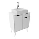 Ver imagem 1 de Gabinete Banheiro 60cm 2 Portas e 1 gaveta Retrô Multimóveis CR10118 Branco