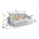 Ver imagem 2 de Sofá Cama Lume sem Caixa 2,10m Linho Cinza - King House