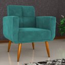 Ver imagem 1 de Poltrona Decorativa Juan Veludo Verde Menta