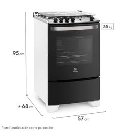 Fogão Electrolux 4 Bocas 56Lbu com Queimadores Robustos Branco - 2