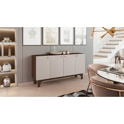 Buffet Delícia 4 Portas Lisas Jcm Movelaria Café/off White - 2