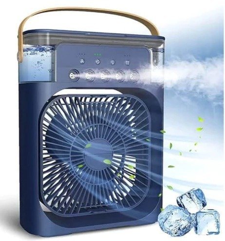 Top Mini Climatizador de Ar Umidificador Ventilador Refrigeração - Ótimo para Pequenos Ambientes:azu