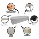 Ver imagem 3 de Puff Recamier Decorativo Orgânico Lavie 140cm Premium Chenille Bouclê Prata - Desk Design