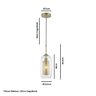 Pendente Dourado Fosco Colmeia Vidro Transparente Ace48 - 3