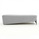 Ver imagem 1 de Puff Recamier Decorativo Orgânico Lavie 140cm Premium Chenille Bouclê Prata - Abmaza