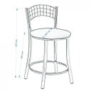 Ver imagem 2 de Banqueta Baixa em Aço para Cozinha com Encosto