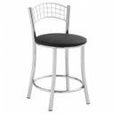 Ver imagem 1 de Banqueta Baixa em Aço para Cozinha com Encosto