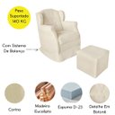 Ver imagem 4 de Poltrona Amamentação Cadeira Reforçada Balanço e Puff Lile Corino:bege