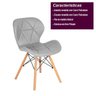 Cadeira Charles Eames Eiffel Slim Cinza Estofada Decoração Escritório Sala Estar Mesa Jantar - 6