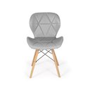 Ver imagem 3 de Cadeira Charles Eames Eiffel Slim Cinza Estofada Decoração Escritório Sala Estar Mesa Jantar