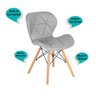 Cadeira Charles Eames Eiffel Slim Cinza Estofada Decoração Escritório Sala Estar Mesa Jantar - 5