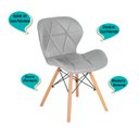 Ver imagem 5 de Cadeira Charles Eames Eiffel Slim Cinza Estofada Decoração Escritório Sala Estar Mesa Jantar