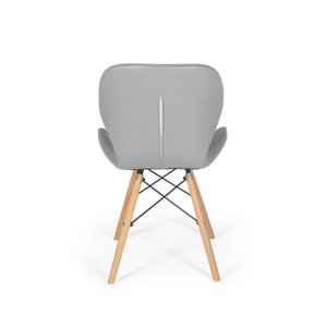 Cadeira Charles Eames Eiffel Slim Cinza Estofada Decoração Escritório Sala Estar Mesa Jantar