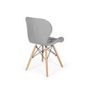Ver imagem 4 de Cadeira Charles Eames Eiffel Slim Cinza Estofada Decoração Escritório Sala Estar Mesa Jantar