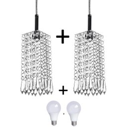Kit 2 Lustres Pendente De Cristal Acrilico Clearcrillic com - 1