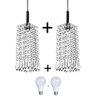 Kit 2 Lustres Pendente De Cristal Acrilico Clearcrillic com - 1