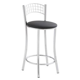Banqueta Média em Aço para Cozinha com Encosto - 1