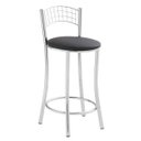 Ver imagem 1 de Banqueta Média em Aço para Cozinha com Encosto