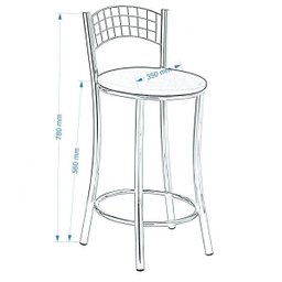 Banqueta Média em Aço para Cozinha com Encosto - 2