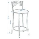 Ver imagem 2 de Banqueta Média em Aço para Cozinha com Encosto