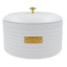 Porta Biscoitos de Metal com Tampa Friso Branco 21,5cm - 1