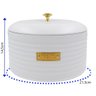 Porta Biscoitos de Metal com Tampa Friso Branco 21,5cm - 2