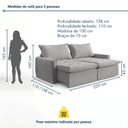 Ver imagem 3 de Sofá Cama Reclinável sem Caixa 220cm Sevilha