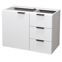 Ver imagem 1 de Gabinete Mdf Armário de Banheiro 60cm sem Tampo Gavetas Lado Direito Puxador Preto