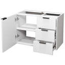 Ver imagem 2 de Gabinete Mdf Armário de Banheiro 60cm sem Tampo Gavetas Lado Direito Puxador Preto