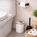 Ver imagem 3 de Lixeira Branca 5l com Tampa Basculante em Aço Inox Tramontina Lavabo Cozinha Escritório