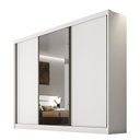 Ver imagem 1 de Guarda Roupa Casal com Espelho 3 Portas 8 Gavetas - Logan-branco - Móveis Novo Horizonte
