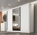Ver imagem 2 de Guarda Roupa Casal com Espelho 3 Portas 8 Gavetas - Logan-branco - Móveis Novo Horizonte