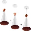 Ver imagem 1 de Kit 3 Pendentes Cone Funil Aluminio Tom Dixon 33x15cm Branco