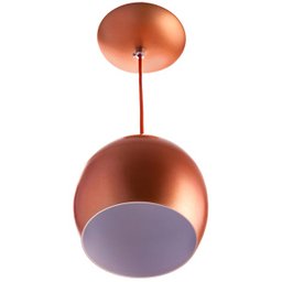 Lustre Pendente Bola Pequena De Alumínio 15cm Bronze - 1