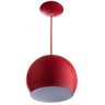 Lustre Pendente Bola Pequena De Alumínio 15cm Vermelho - 1