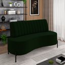 Ver imagem 1 de Sofá Living Decorativo 2 Lugares 1,60m Katara Pés de Ferro Veludo Verde G33 - Gran Belo
