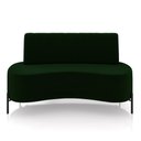 Ver imagem 2 de Sofá Living Decorativo 2 Lugares 1,60m Katara Pés de Ferro Veludo Verde G33 - Gran Belo
